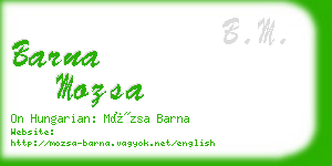 barna mozsa business card